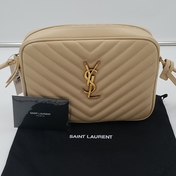 Yves Saint Laurent Handbags - YSL Calfskin Matelasse Lou Camera Nude Bag
